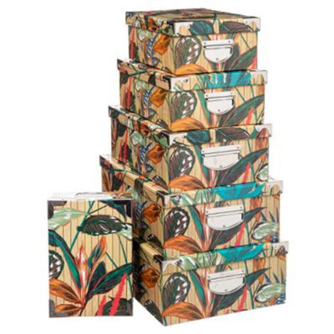 Lot de 6 Boîtes de Rangement "Palawan" 48cm Multicolore (1/2)