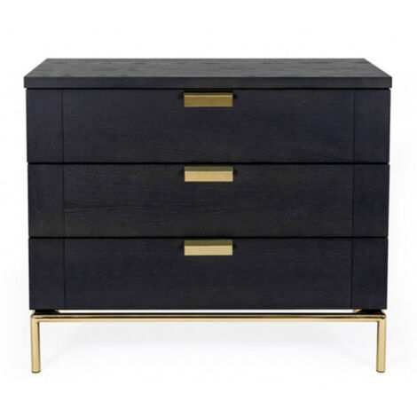 Commode Design 3 Tiroirs "Pimlico" 91cm Charbon (1/5)