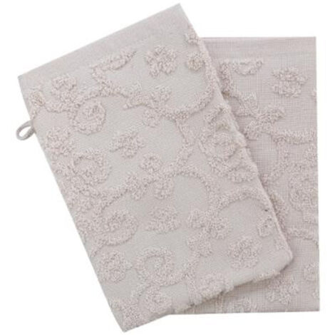 Lot de 2 Gants de Toilette Esprit de Campagne 15x21cm Lin (1/2)