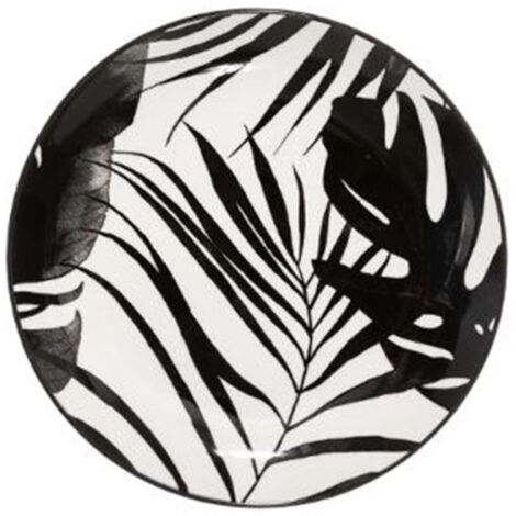 Lot de 6 Assiettes à Dessert "Palme" 19cm Noir (1/2)