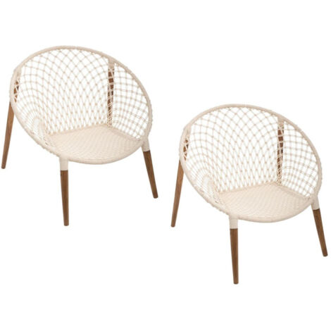 Lot de 2 Fauteuils Design "Manguier" 90cm Blanc (1/4)