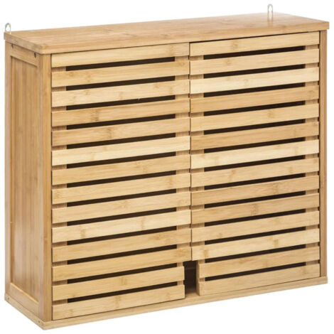 5Five Simply Smart – Meuble haut 2 portes Sicela 59cm – Bambou et panneaux de particules – 1 étagère – Tendance et déco