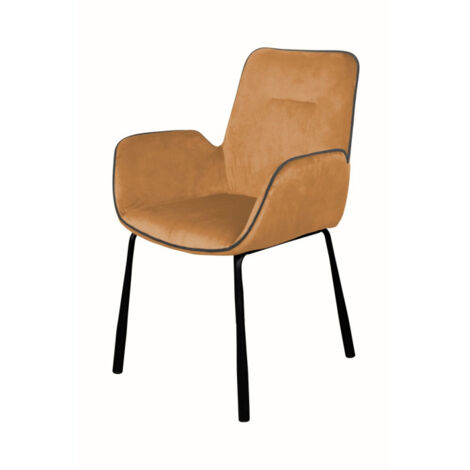 Chaise Design en Velours "Eliot" 87cm Sable (1/3)