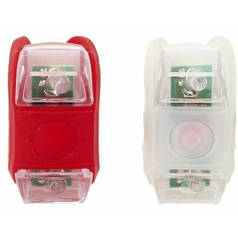 Paris Prix - Lot De 2 éclairages Led avant & Arrière 4cm Blanc & Rouge