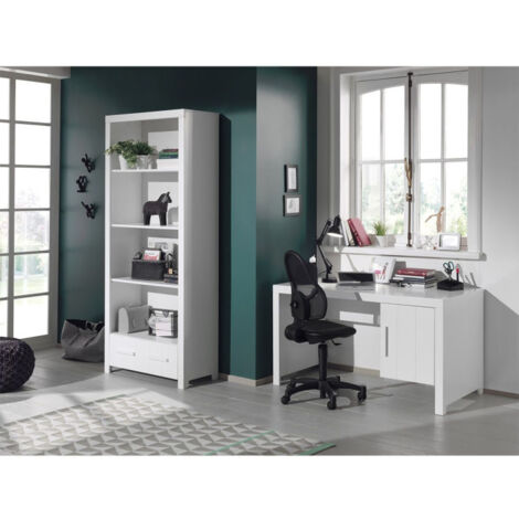 Pack - Bureau Enfant & Bibliothèque "Erik" Blanc (1/3)