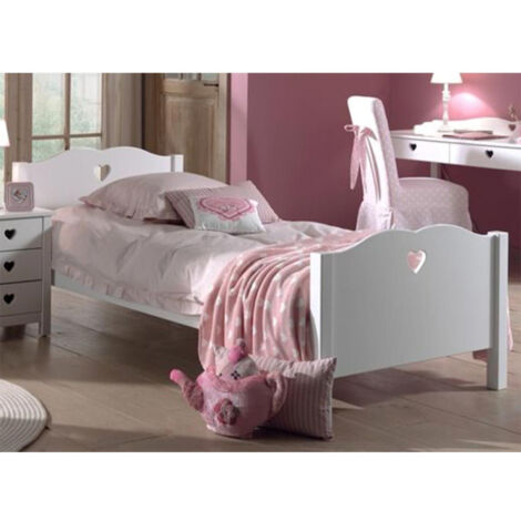 Pack - Lit Enfant & Sommier "Amori" 90x200cm Blanc (1/3)