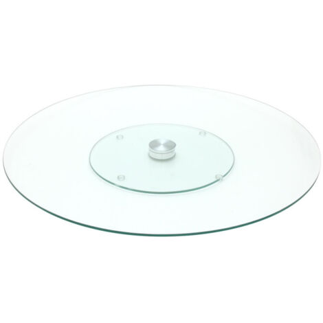 Paris Prix – Plateau tournant en verre 45cm – Transparent – Facile d'entretien – Design rond pour service élégant – Accessoire décoratif