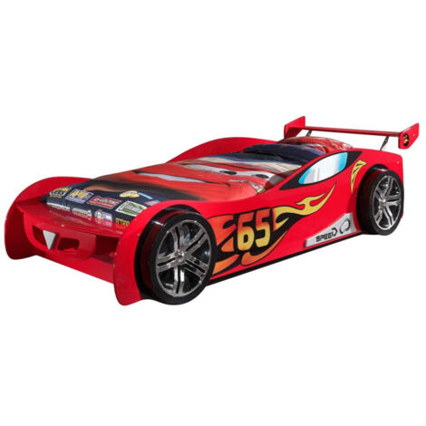 Pack - Lit Enfant & Matelas "LeMans" 90x200cm Rouge (1/2)