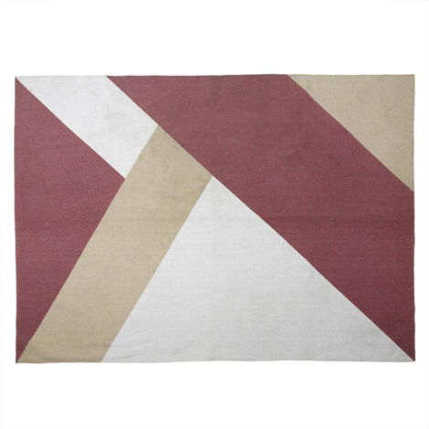 Paris Prix – Tapis de salon géométrique 120x170cm – Rectangulaire en textile et coton – Motifs nude tendance pour décoration intérieure (1/4)