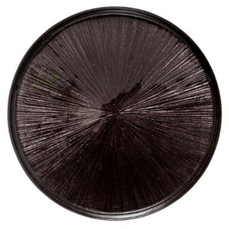 Lot de 6 assiettes plates 28cm – Verre noir rond contact alimentaire – Élégantes pour dîners formels et décontractés – Secret De Gourmet