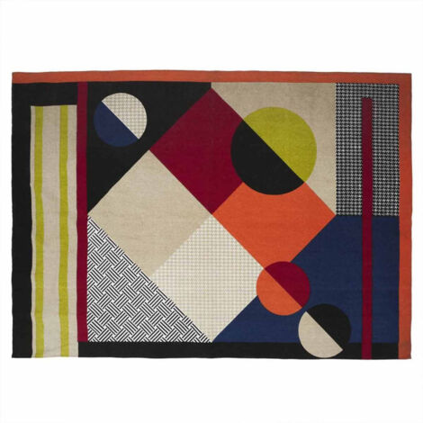 Paris Prix – Tapis kilim rectangulaire 120x170cm en textile et coton – Design patchwork multicolore – Doux et confortable pour salon