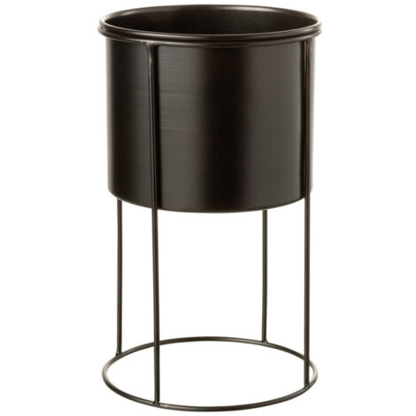 Cache-Pot sur Pied Design "Métal" 33cm Noir