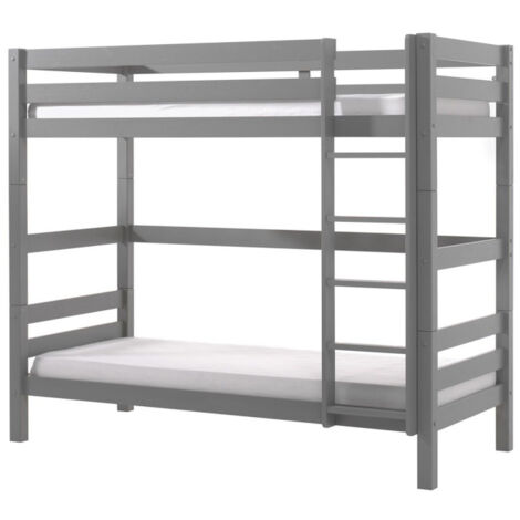 Lit Enfant Superposé Haut "Pino" 90x200cm Gris (1/3)