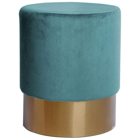 Pouf Rond Design "Nano" 42cm Pétrole (1/3)