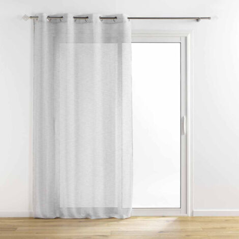 Rideau Voilage à Œillets "Sunline" 140x280cm Gris & Argent (1/5)