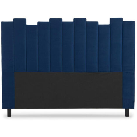 Tête de Lit en Velours Design "Kenty" 160cm Bleu (1/5)