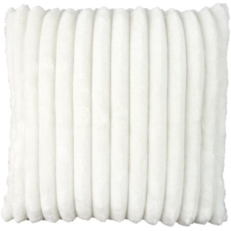 Coussin Déco "Côtelé" 40x40cm Écru (1/3)