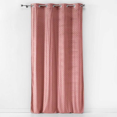 Rideau à Œillets Imprimé "Bellagold" 140x240cm Rose (1/3)