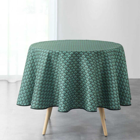 Nappe Ronde Imprimée "Art Chic" 180cm Vert (1/2)