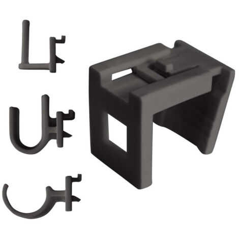 Paris Prix – Lot de 2 crochets réglables 15cm en polypropylène anthracite – Installation rapide – Pour espaces confinés et rangement optimisé (1/2)
