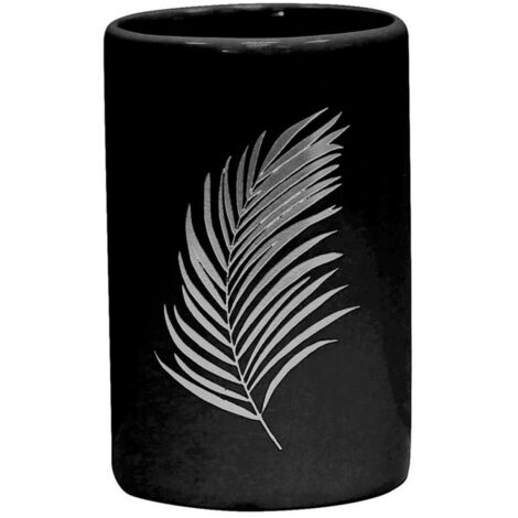 Gobelet Salle de Bain Imprimé "Orbella" 11cm Noir & Argent (1/3)