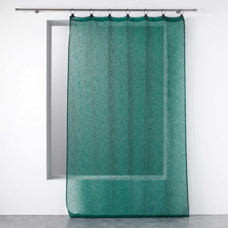 Rideau Voilage à Anneaux "Linka" 140x280cm Émeraude (1/3)