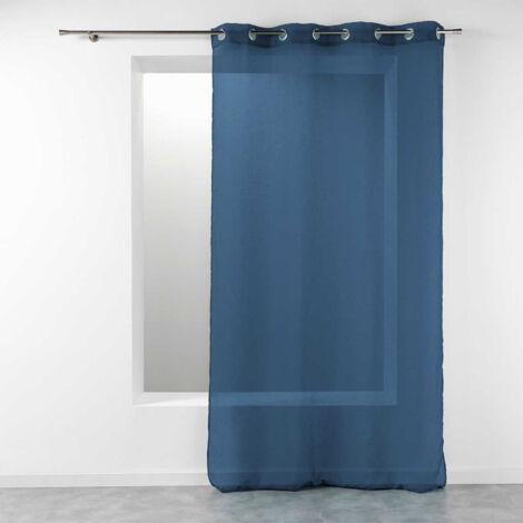Rideau Voilage Étamine "Telma" 140x280cm Bleu Marine (1/3)