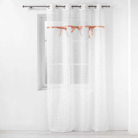 Rideau Voilage Enfant "Little Miss" 140x240cm Blanc