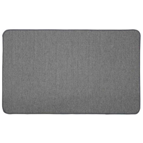 Tapis Déco Tissé Uni "Manea" 45x75cm Gris (1/2)