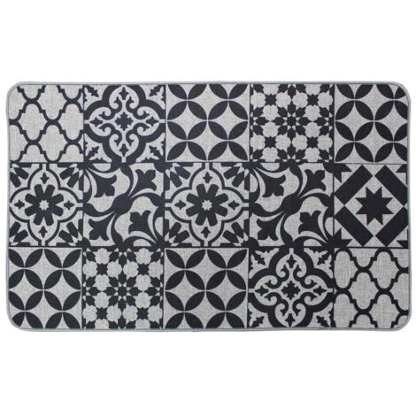 Tapis Tissé Imprimé "Bizancia" 45x75cm Gris (1/2)