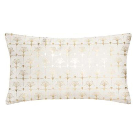 Coussin Déhoussable Velours "Tropicor" 30x50cm Ivoire