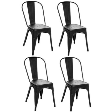 Lot de 4 Chaises Design "Niko" 85cm Noir (1/4)