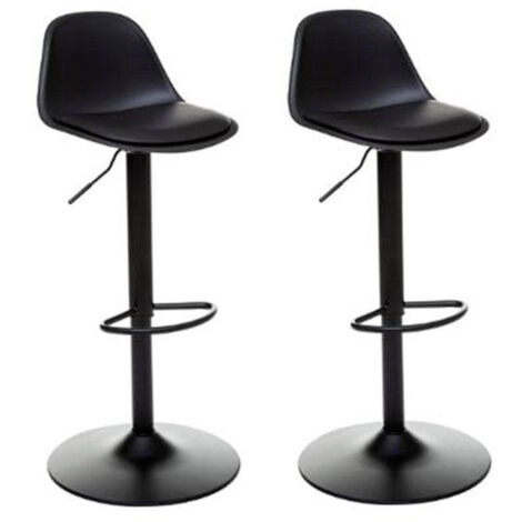 Lot de 2 Chaises de Bar Design "Aiko" 82-103cm Noir (1/5)