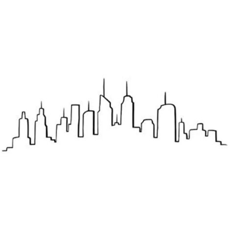 Sticker Plat Déco "Skyline" 50x70cm Noir (1/2)