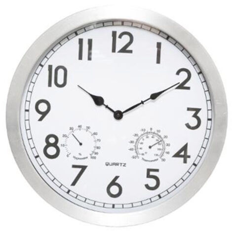 Horloge Murale Design "Outdoor" 40cm Argent (1/2)
