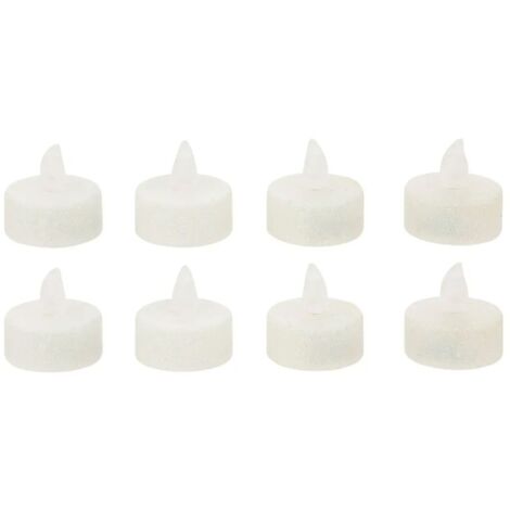 Paris Prix - Lot De 8 Bougies Led colorama 4cm Blanc (1/2)