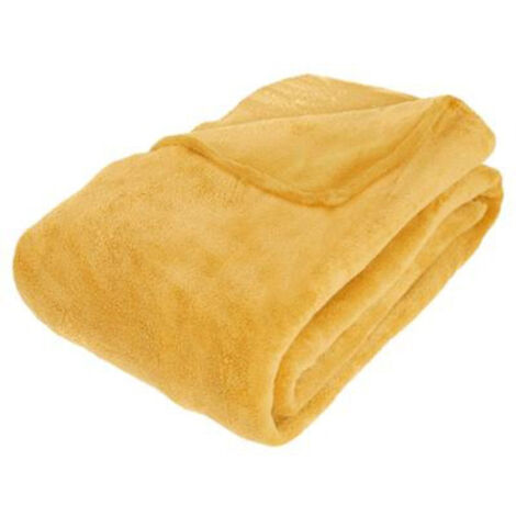 Plaid Microfibre "Polaire" 180x230cm Ocre (1/3)
