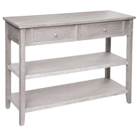 Console 2 Tiroirs en Bois "Charme" 110cm Naturel (1/5)