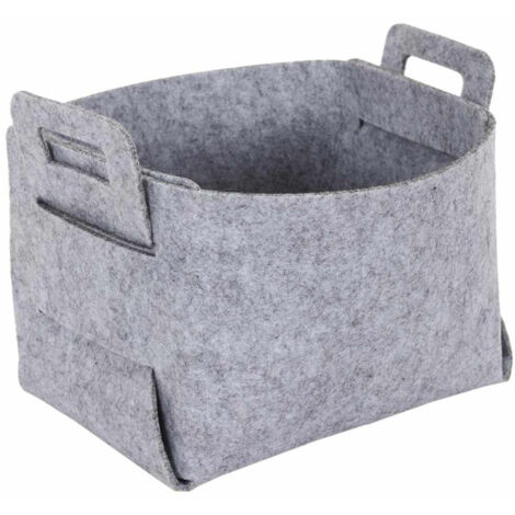 2 Paniers Rangement Feutre Gris 31x25x15cm - Organisation Pratique Pour Maison