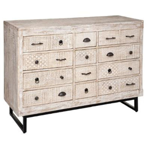Commode Design 12 Tiroirs "Ajay" 126cm Naturel (1/5)