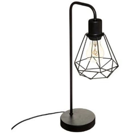 Atmosphera – Lampe à poser 46 cm noir – Fer, PVC et ciment – Douille E27, puissance 40W – Pour intérieur moderne et élégant (1/3)