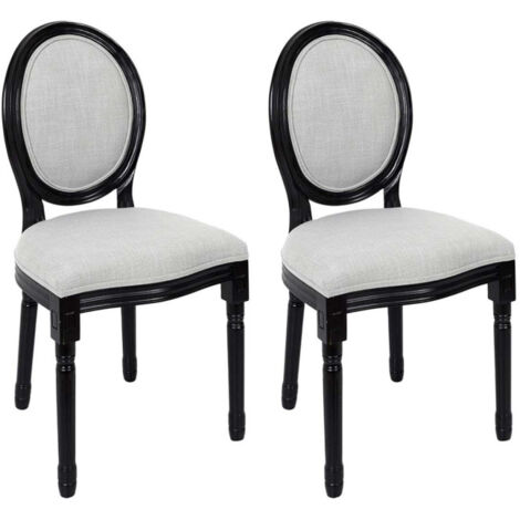 Lot de 2 Chaises Design "Eleonor" 96cm Noir & Gris (1/5)