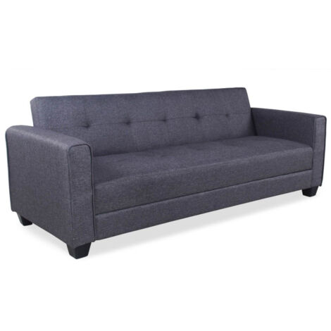 Canapé Convertible 3 Places "Tosello" 200cm Gris (1/4)