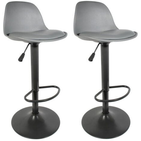 Lot de 2 Tabourets de Bar "Isak" 104cm Gris