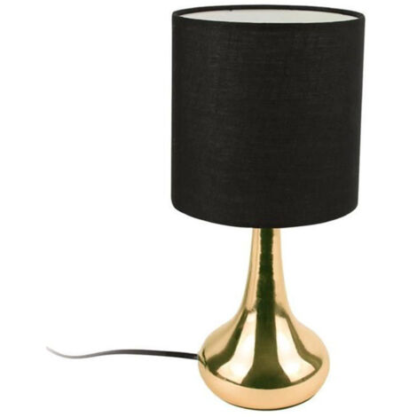Lampe à Poser Design "Touch" 32cm Noir & Or (1/4)