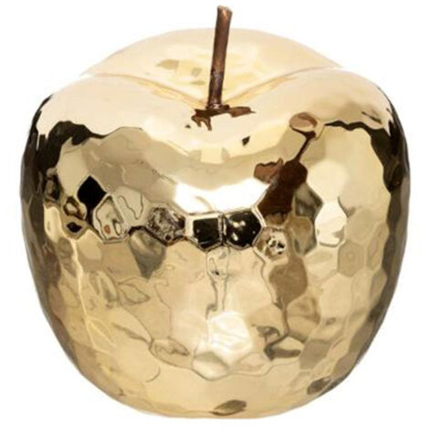 Atmosphera – Pomme déco à poser en grès 14cm couleur or – Élégante décoration moderne – Pour intérieur raffiné – Poids 0,34kg