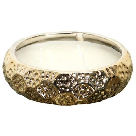 Bougie Parfumée en Céramique "3 Mèches" 14cm Or (1/3)