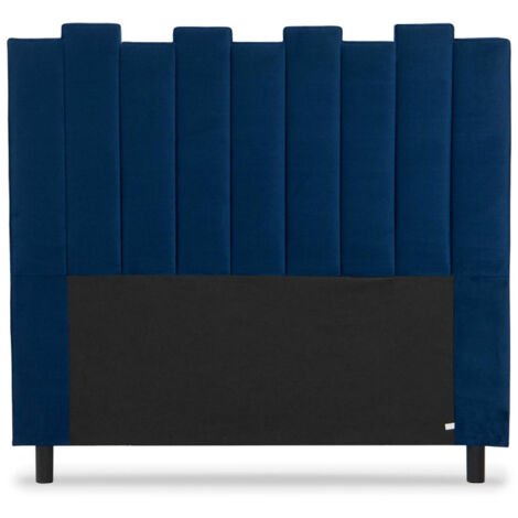 Tête de Lit en Velours Design "Kenty" 140cm Bleu (1/5)