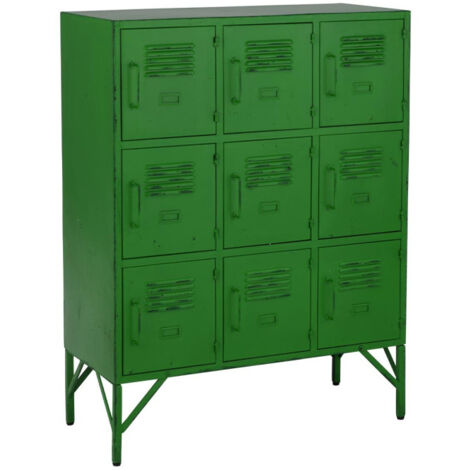 Commode 9 Portes en Métal "Pulgar" 113cm Vert (1/5)