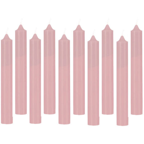 Lot de 10 Bougies Bâton "Hugo" 16cm Rose Clair (1/2)